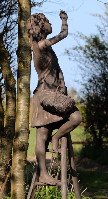 Cherry orchard girl sculpture