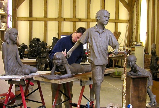 clays sculpture in studio of Brian Alabaster